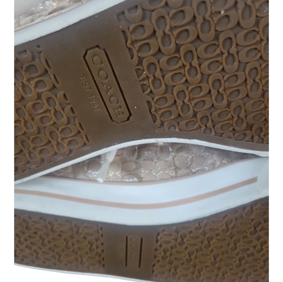 Coach Bonney Shearling Women's Lace-Up Metallic Strip High-Top Sneakers 7 1/2B - Picture 8 of 8